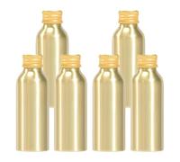 YANCAER 6 Piezas 100ml Botella de Oro Aluminio con Tapón Rosca de Aluminio, Recargable para líquidos, aceites, cosméticos, viajes y envases DIY