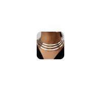 YANCHUN Collar de plata gruesa para mujer, gargantilla de plata delicada, collar étnico, grande, tribu africana, gargantilla ancha de metal, Metal, No es una piedra preciosa