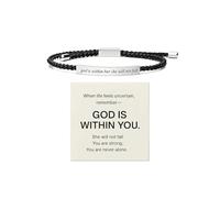 YANCHUN Pulsera con texto en inglés "God Is Within Her She Will Not Fall", Salmo 23, pulseras inspiradoras con versículos bíblicos, regalos de fe cristiana para mujeres, joyería religiosa, Grande