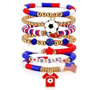 YANCHUN Pulsera de fútbol para mujeres y hombres, Copa Mundial de la FIFA 2026, mercancía para el día del juego, apilable, artículos de soporte para amantes de los deportes