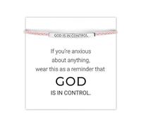 YANCHUN Pulsera God is in Control, regalos inspiradores para mujeres, pulsera trenzada ajustable hecha a mano, pulsera inspiradora de bendición, regalos para aliviar la ansiedad, Large, Zinc, No es