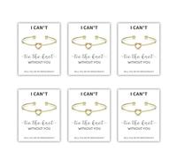 YANCHUN Pulseras de dama de honor, pulsera dorada con nudo de amor para mujer, pulsera de nudo para dama de honor, regalos para dama de honor con una tarjeta "I Can't Tie the Knots without You Will
