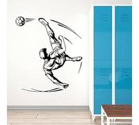 YANDAOFANG Adhesivo de pared de vinilo deportivo de fútbol para habitación de niños, decoración de pared de habitación con temática deportiva, adhesivo de fútbol extraíble, 57x65cm