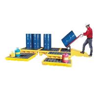 YANDDEA Plataforma Modular antiderrames, Palet antifugas, Plataforma de contención de derrames, Bandeja Antiderrames Polietileno, Bandeja de Recogida de bidones de Aceite 120 * 60 * 10cm