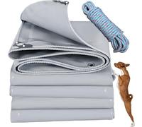 YANFEILI Lona Impermeable,2.5x4m 520g/m² toldos PVC con Ojales Lona Protectora Resistente al Moho para Coche Muebles de Jardín Barco Madera Gris