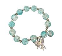 YANFJHV Beaded Bracelets For Women Glass Beads Bracelet Butterfly Charm Bracelet Stretch Beads Butterfly Bracelet For Women Asche Armband, talla única, Vidrio, Sin gemas