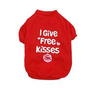 YANFJHV Bonita camiseta con estampado de mascota T-Rock para perro, cómoda camiseta transpirable para verano, gato, dedo apestoso (rojo, L)