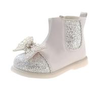 YANFJHV Botines para niña para exteriores, cálidos, cómodos, antideslizantes, medios, acolchados, pequeños, grandes, de invierno, impermeables, 35, beige, 28 EU