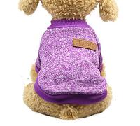 YANFJHV Cálido suéter de peluche para peleas de cachorros para mascotas, gatos, perros, lana, ropa de dos patas, ropa para mascotas (púrpura, XL)