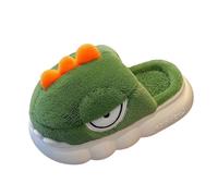 YANFJHV Children's Cotton Slippers Boys Winter Girls Cute Children Indoor Home Baby Non Slip Furry Dinosaur Package With Cotton Shoes Hausschuh Junge, verde, 9 Years