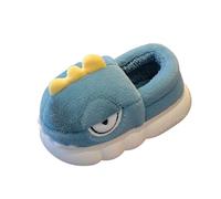 YANFJHV Children's Cotton Slippers Boys Winter Girls Cute Children Indoor Home Baby Non Slip Furry Dinosaur Package With Cotton Shoes Offene Hausschuhe Junge, gris, 5.5 Years