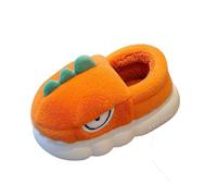 YANFJHV Children's Cotton Slippers Boys Winter Girls Cute Children Indoor Home Baby Non Slip Furry Dinosaur Package With Cotton Shoes Offene Hausschuhe Junge, naranja, 2.5 años