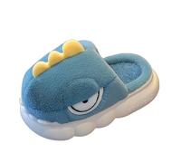 YANFJHV Children's Cotton Slippers Boys Winter Girls Cute Children Indoor Home Baby Non Slip Furry Dinosaur Package With Cotton Shoes Hausschuh Junge, gris, 3.5 años