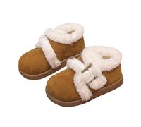 YANFJHV Fashion Colour Blocking Package Heel Cotton Shoes Women's Winter Outside Wear Padded Warm Indoor Home Furry Cotton Slippers Winterstiefel Silber, caqui, 33.5 EU