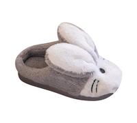 YANFJHV Niños Niñas Estampado Conejito Estampado Zapatos Pelados Interior Casa Cálida Zapatillas Dinosaurio Zapatillas Niños, gris, 34 EU