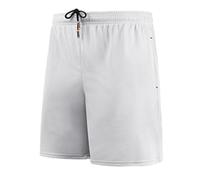 YANFJHV Pantalones cortos cortos ligeros Big & Tall Club para hombre, Blanco, XXL