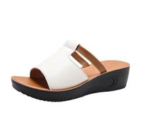 YANFJHV Pantuflas con tacón de cuña para mujer, sandalias ortopédicas, sandalias de cuña abiertas, sandalias de verano, cómodas, informales, ligeras, con plataforma, antideslizantes, pantuflas de