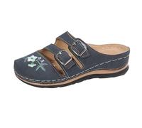 YANFJHV Sandalias Cerradas Con Cuña Sandalias De Cuña Para Mujer Sandalias De Cuña Sandalias De Plataforma Con Hebilla Suelas Suave Hueco Sandalias Bohemias Sandalias De Playa Sandalias Sandalias Con