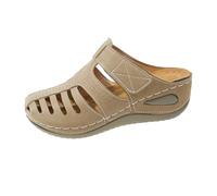 YANFJHV Sandalias de cuña para mujer, sandalias de cuña cerradas, sandalias de plataforma con cuña, transpirables, sandalias de verano huecas con suela suave, tallas 36-43, Blanco, 39 EU