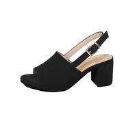 YANFJHV Sandalias de tacón alto para mujer, sandalias de cuña abiertas con tacón de bloque con hebilla y correa en el tobillo, sandalias antideslizantes para mujer, sandalias transpirables para mujer