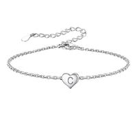 YANFJHV Silvora Initial Heart Bracelet Charms Bracelets 925 Sterling Chain Bracelets for Women Teen Girls Letter Z Lederarmband Magnetverschluss, talla única, Cobre, Sin gemas