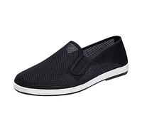 YANFJHV Zapatillas de artes marciales para hombre, color negro, ligeras, zapatillas de tai chi, transpirables, zapatillas de correr para pies anchos, zapatos de tela, zapatos minimalistas, zapatos de
