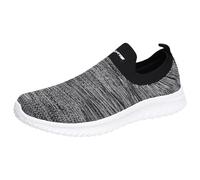 YANFJHV Zapatillas de correr para hombre de verano, ligeras, transpirables, sin manos, zapatos ortopédicos, suela suave, zapatillas de deporte de malla, extraanchas, zapatillas de caminar de un solo