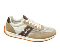 YANFJHV Zapatillas de correr para hombre, ligeras, transpirables, con cordones, antideslizantes, para senderismo, con impresión, suela suave, cómodas, con tacón de cuña, tallas 39-44, beige, 41 EU