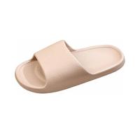 YANFJHV Zapatillas de verano para mujer, zapatos de ducha abiertos blancos con suela suave, antideslizantes, sandalias ligeras, cómodas, transpirables, sandalias de verano con una correa, caqui, 42 EU