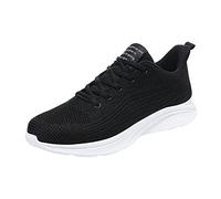 YANFJHV Zapatillas deportivas para hombre con cordones anchos, zapatos de correr, zapatos de caminar de malla ligeros, zapatos de tenis suaves, zapatos informales, zapatos ortopédicos, zapatos extra