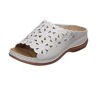 YANFJHV Zapatillas ortopédicas para mujer, sandalias de cuña, sandalias de cuña, sandalias peeptoe, sandalias de suela suave, sandalias para mujer, sandalias bohemias romanas, sandalias de boca de