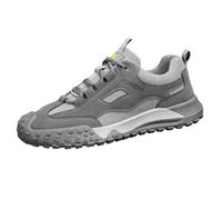 YANFJHV Zapatos de exterior para hombre, antideslizantes, de trabajo, con cordones, antideslizantes, ligeros, flexibles, tallas 39-46, gris, 46 EU