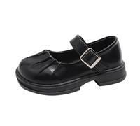 YANFJHV Zapatos de invierno para niña Spring Summer And Autumn Mary Jane Shoes British Style Little Girl Shoes Thick Children's Shoes Winterstiefel 26, Negro , 28 EU