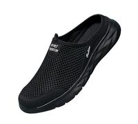 YANFJHV Zapatos de ocio para hombre, deslizantes, de malla, ortopédicos, ligeros, antideslizantes, transpirables, informales, extraanchos, para diabéticos, tallas 39-46, Negro , 45 EU