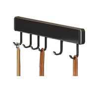 YANG11FAN Ahorro de espacio Gancho for colgar abrigos plegable, instalación de 2 vías, ganchos pared, soporte for ropa, baño, cocina, dormitorio, pasillo, negro y blanco(Negro,30cm)