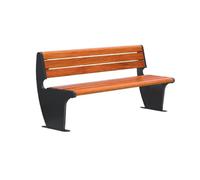 YANG11FAN Banco Jardin Exterior Banco de Exterior de Parque marrón Oscuro con Respaldo Doble de Madera y Acero Inoxidable. Banco de Jardin(Grande)