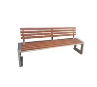 YANG11FAN Banco Jardin Exterior Bancos de Exterior con Respaldo de Acero Inoxidable, Asientos de Parque Cuadrados Que se Pueden Fijar al Suelo Banco de Jardin