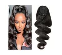 YANG11FAN Coleta de caballo con cordón, 25,4 - 66 cm de largo, pelo humano ondulado, coleta, extensión de pelo Remy para uso diario (10 pulgadas)