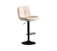 YANG11FAN Cómodo Taburete de Bar elevable 60 a 80 cm, Moderno y Sencillo, con Respaldo for recepción, Taburete Alto Ligero Lujo, Silla for el hogar(Blanco)