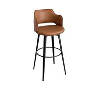 YANG11FAN Cómodo Taburetes de Bar Altos giratorios for el hogar Sillas mostrador Isla Simples con Respaldo(Orange)