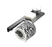 YANG11FAN Convenience - Soporte para papel higiénico con estante, tornillos de aluminio grueso para montaje en pared, rollo de pañuelos, negro (gris pistola)