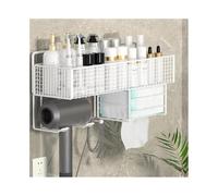 YANG11FAN Conveniencia Estante de almacenamiento for secador pelo, lavabo baño sin perforaciones(Blanco)