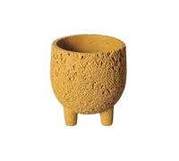 YANG11FAN Escritorios Maceta de Tres Patas con Orificio Drenaje, Maceta Mesa Cemento Textura Roca volcánica, for alféizar Ventana, Dormitorio, Sala Estar, jardín(Yellow,Grande)