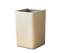 YANG11FAN Escritorios Macetas rectangulares Rectas, Grandes, de imitación Cemento, Modelo Alto, macetas Piso, Color sólido, Fondo Simple con Orificios Drenaje(Blanco,Grande)