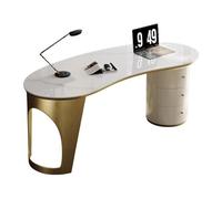 YANG11FAN Estación de Trabajo PC Escritorio de Estudio Moderno con Almacenamiento, Escritorio de losa de Roca de Alto Brillo, estación de Trabajo con Estructura Estable y 3 cajones(M)