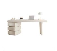 YANG11FAN Estación de Trabajo PC Escritorio y Silla Combinados con cajón de Almacenamiento, Color Crema, for Escribir, for PC, for el hogar, la Oficina, Mesa Estudio, Blanco(140 * 70 * 75cm)