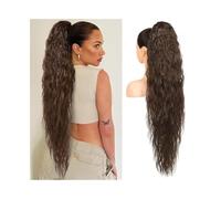YANG11FAN Extensión de Cola de Caballo sintética de 36 Pulgadas con cordón, Ligera, Ondulada, Natural, postiza, de Varias Capas(6K)
