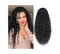 YANG11FAN Extensiones de Cola de Caballo con cordón de 30 Pulgadas for Mujer, largas, rizadas y esponjosas, postizos sintéticos for Uso Diario.(1B)