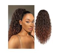 YANG11FAN Extensiones de Cola de Caballo con cordón de 30 Pulgadas for Mujer, largas, rizadas y esponjosas, postizos sintéticos for Uso Diario.(T1B-30)