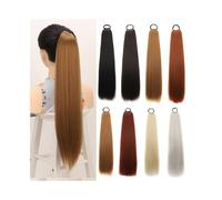 YANG11FAN Extensiones de Cola de Caballo sintéticas con Banda elástica, 61 cm de Largo, Rectas, de Cabello Natural Suave for Mujer.(8)